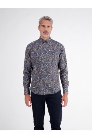 Lerros Kent Floral Print Shirt 787 TIMBER BROWN 787 TIMBER BROWN