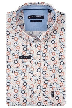 Giordano B.d. Linen Look Print 97/3% 30 Dark Red 30 Dark Red
