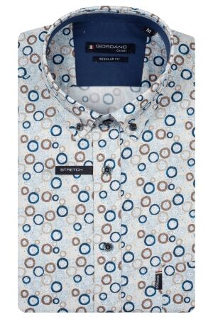 Giordano B.d. Linen Look Stretch Print 97/3% 60 Navy 60 Navy