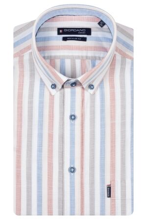 Giordano B.d. Fil a Fil Linen Look Stripe 100% 31 Pale Blush 31 Pale Blush