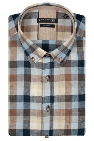 Giordano Moreno SS B.d. Linen Check 70/30% Co/Li 80 Rain Drum 80 Rain Drum