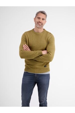 Lerros O-Neck Dried Tabacco 100%Co Geel Geel