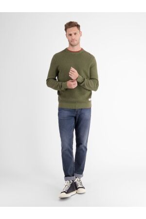 Lerros O-Neck Aged Olive 100%Co Groen Groen
