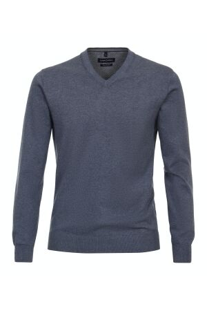 Casa Moda V-Neck Pullover 100% Cotton Blau Blau