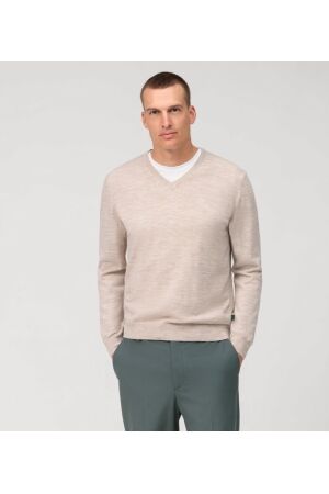 Olymp V-Hals 100% Merino Modern Fit 20 Lichtbeige 20 Lichtbeige