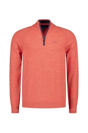 NZA New Zealand Auckland Pullover Zip 100% Katoen 1522 BRIGHT RED MELANGE 1522 BRIGHT RED MELANGE