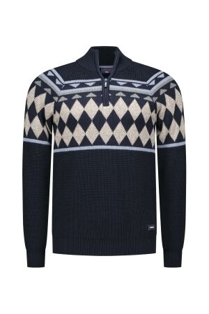NZA New Zealand Auckland Pullover Zip Noors 100% Katoen 2601 ICON NAVY 2601 ICON NAVY