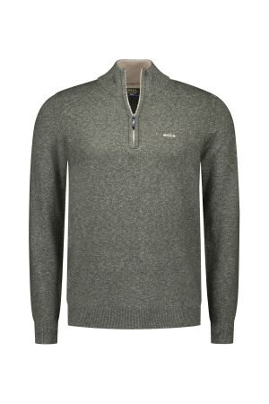 NZA New Zealand Auckland Pullover Zip 97/3% Poly/Elas 1763 BOTTLE GREEN MELANGE 1763 BOTTLE GREEN MELANGE