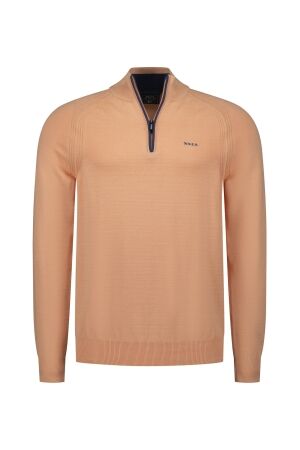 NZA New Zealand Auckland PULLOVER HALF ZIP 85/8/7% Co/Poly/Li 1508 SPRING ORANGE 1508 SPRING ORANGE