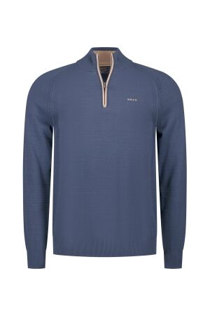 NZA New Zealand Auckland PULLOVER HALF ZIP 85/8/7% Co/Poly/Li 2616 NAVY SKY 2616 NAVY SKY