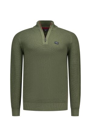 NZA New Zealand Auckland PULLOVER HALF ZIP 100% CO 1783 SCOUTING GREEN MELANGE 1783 SCOUTING GREEN MELANGE