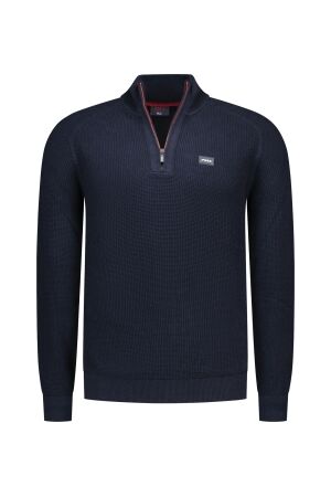 NZA New Zealand Auckland PULLOVER HALF ZIP 100% CO 2668 OXFORD NAVY MELANGE 2668 OXFORD NAVY MELANGE