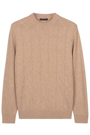 Giordano Cable knit mock neck Lambswool 81 Shell 81 Shell