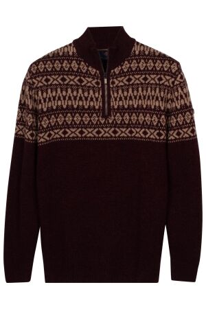 Baileys Pullover 1/2 Zip Nordic 100% Lambswool 495 Dark Cassis 495 Dark Cassis