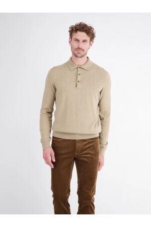 Lerros Polo Plain knitted 141 Gravel Beige Melange 141 Gravel Beige Melange