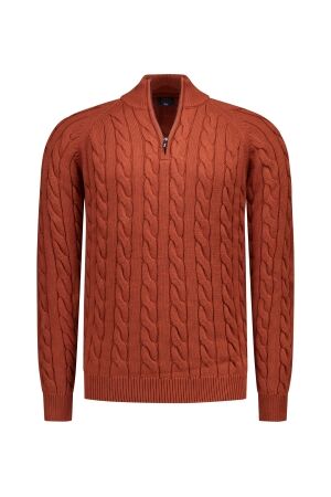NZA New Zealand Auckland PULLOVER HALF ZIP 100% CO 1323 RUSTY ORANGE 1323 RUSTY ORANGE NZA New Zealand Auckland PULLOVER HALF ZIP 100% CO 1323 RUSTY ORANGE 1323 RUSTY ORANGE