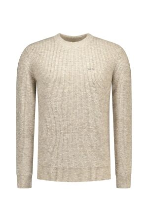 NZA New Zealand Auckland PULLOVER O-NECK COTTON ACRYLE 1158 TAN SAND MELANGE 1158 TAN SAND MELANGE