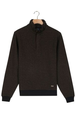 Baileys Sweatshirt 1/2 Zip 2-tone Jacquard Doubel face 85 Camel 85 Camel