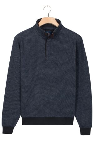 Baileys Sweatshirt 1/2 Zip 2-tone Jacquard Doubel face 60 Navy 60 Navy