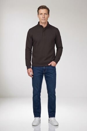 Baileys Sweatshirt 1/2 Zip Structure Jacquard 80 Brown 80 Brown