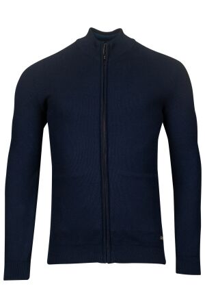 Baileys Cardigan Zip All over structure knit 69 Dark Blue 69 Dark Blue