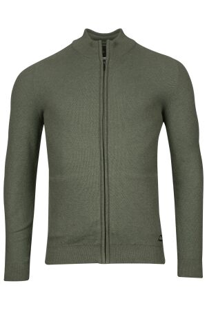 Baileys Cardigan Zip All over structure knit 745 Olive Green Melange 745 Olive Green Melange