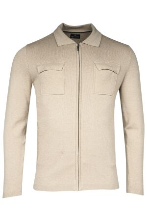 Baileys Cardigan flat knit collar Chestpockets 825 Beige 825 Beige
