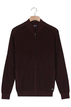 Baileys Cardigan Zip all-over Structure 100%Co 405 Deep Mauve 405 Deep Mauve