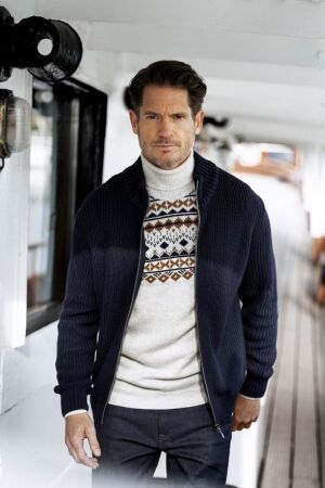 Baileys Cardigan Zip all-over Structure 100%Co 60 Navy 60 Navy Baileys Cardigan Zip all-over Structure 100%Co 60 Navy 60 Navy