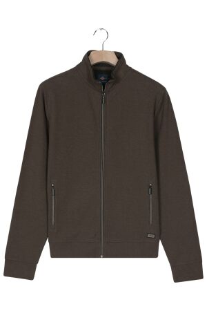 Baileys Sweat Cardigan Zip Jacquard 100%Co 87 Dark Taupe 87 Dark Taupe