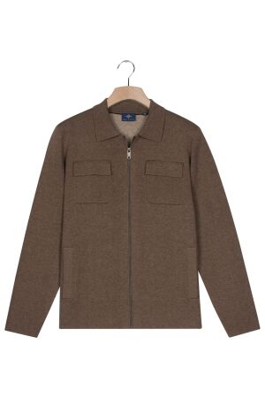 Baileys Cardigan Zip Polo + Chestpockets 875 Dark Taupe 875 Dark Taupe
