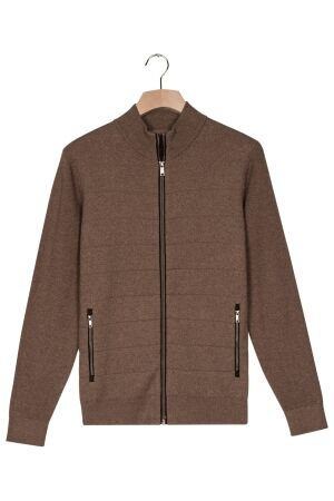 Baileys Cardigan Zip 95/5% Co/Cashmere 875 Dark Taupe 875 Dark Taupe