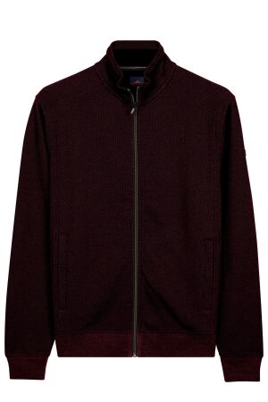 Baileys Sweat Cardigan Zip 2-tone Jacquard Cotton 40 Deep Mauve 40 Deep Mauve