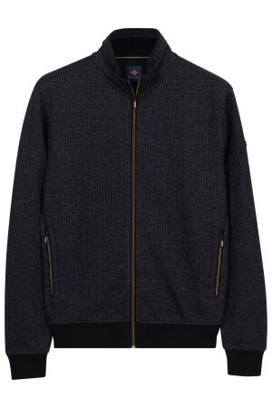 Baileys Sweat Cardigan Zip 2-tone Jacquard 60 Navy 60 Navy