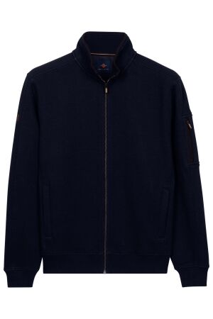 Baileys Sweat Cardigan Zip Structure Jacquard 60 Navy 60 Navy