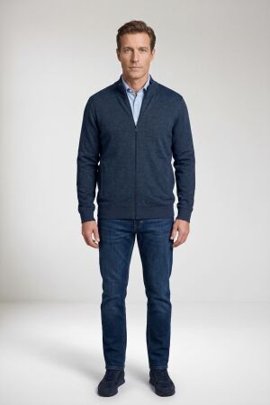 Baileys Cardigan Zip Cotton Cashmere 95/5% 675 Dark Denim 675 Dark Denim