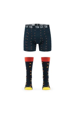 Ton Sur Ton Boxer + Sokken Raket Ijsje Blauw Blauw