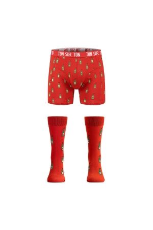 Ton Sur Ton Boxer + Sokken Bierflesje Rood Rood