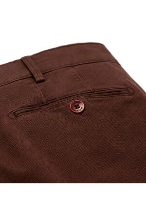 Meyer Modern Fit Chino Stretch Brique Brique
