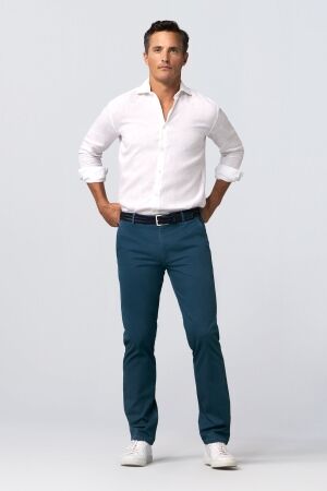 Meyer Slim Fit Chino Blauw Blauw Meyer Slim Fit Chino Blauw Blauw