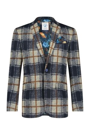 A Fish Named Fred Blazer Travel Check Classic Blue Classic Blue