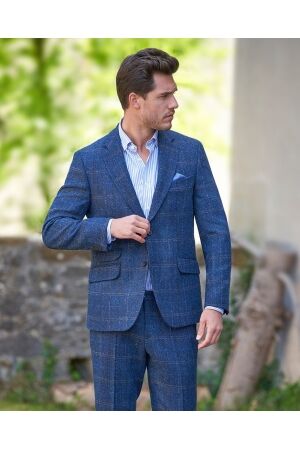 Wellington Harris Tweed jacket London 641 Dark Blue Herringbone 641 Dark Blue Herringbone