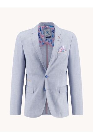 A Fish Named Fred Blazer linen look Poly Visc Linen 610 Light Blue 610 Light Blue