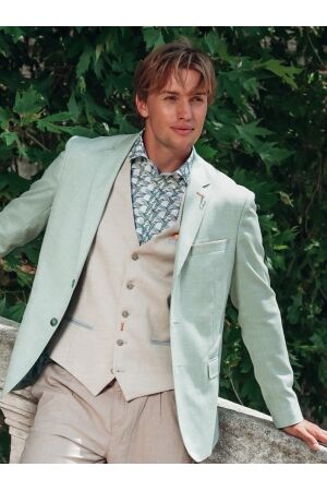 A Fish Named Fred Waistcoat linen look Poly Visc Linen 205 Sand 205 Sand