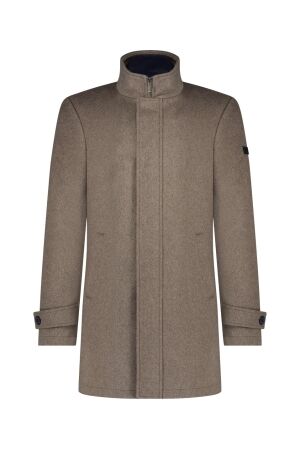 A Fish Named Fred Funnel Neck Coat Sand Beige Beige