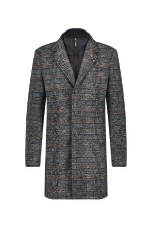 A Fish Named Fred Overcoat Check Dark Grey Dark Grey A Fish Named Fred Overcoat Check Dark Grey Dark Grey